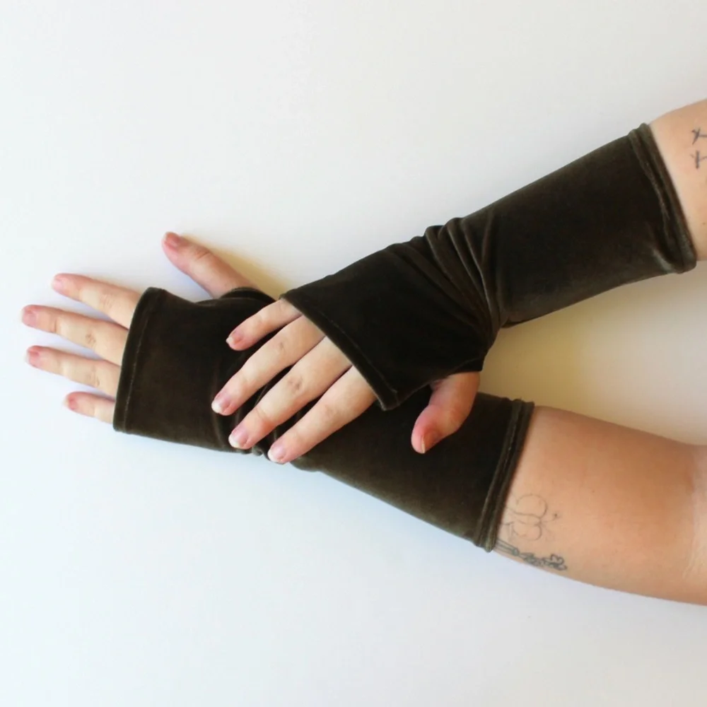 Luxurious Velvet Fingerless Gloves in lots of colors